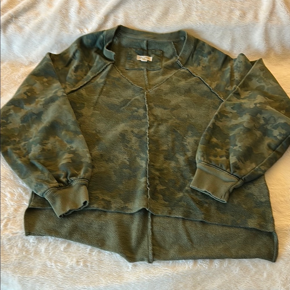 Pilcro Green Camo Sweatshirt